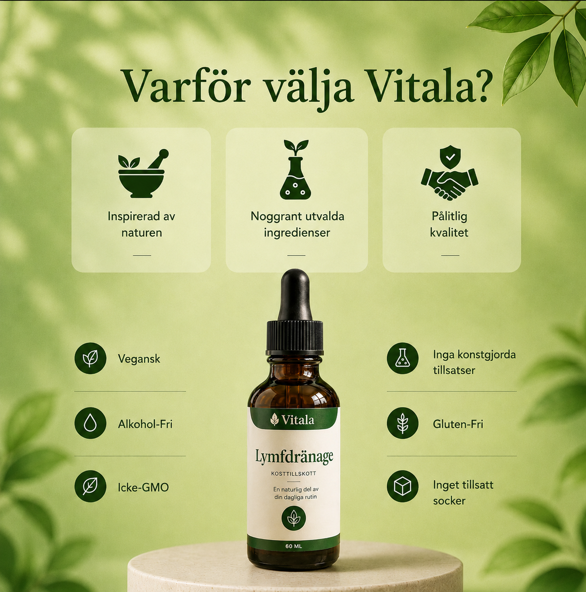 Vitala - Lymfdränage Droppar
